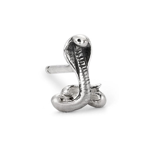 Single stud earring Silver Cobra