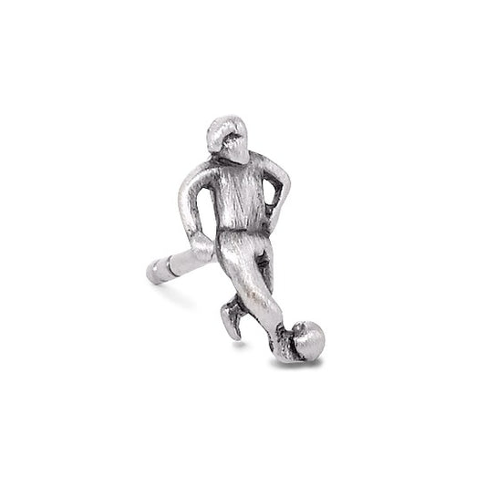 Single stud earring Silver Patinated Football