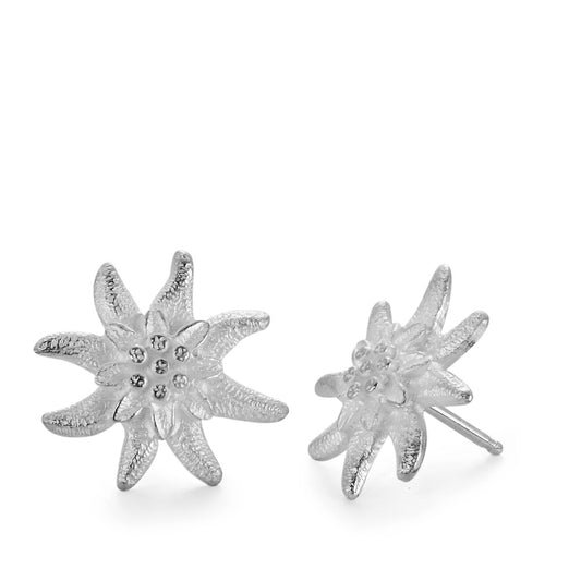 Stud earrings Silver Edelweiss Ø15 mm