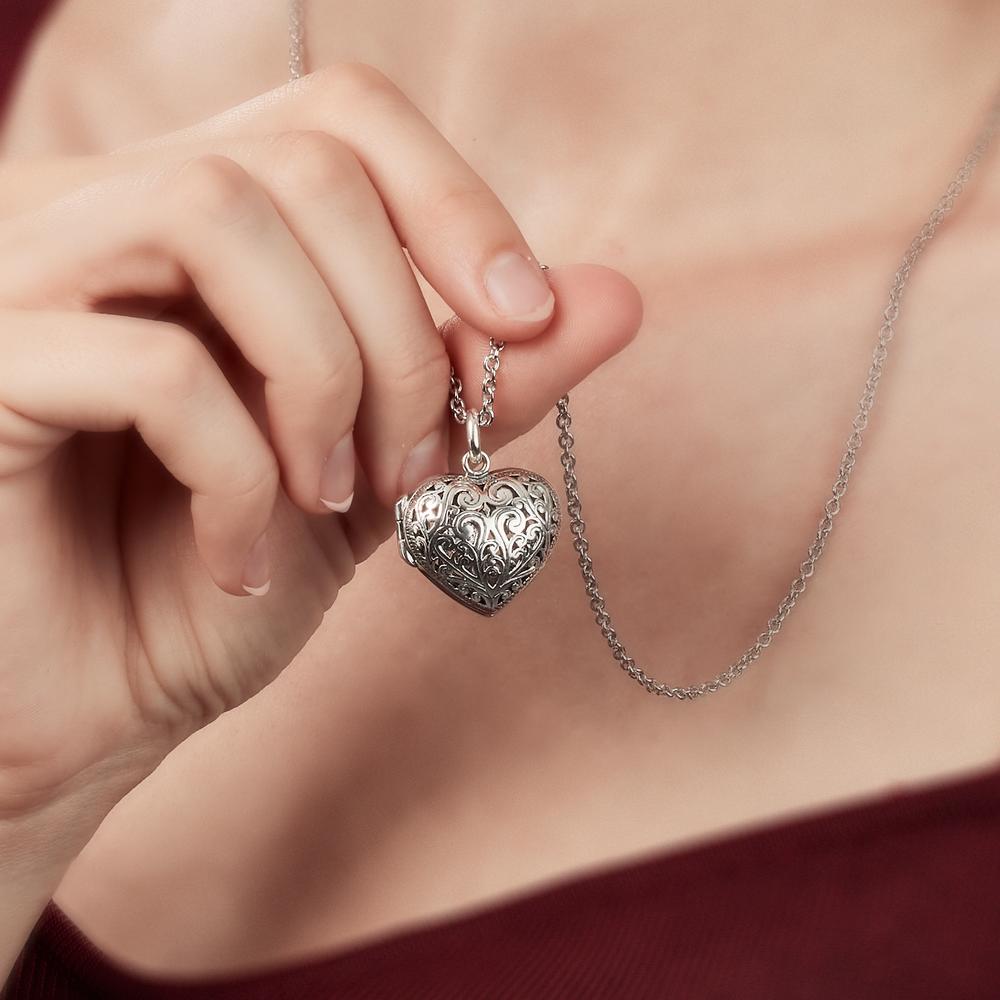 Locket Silver Patinated Heart