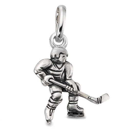 Pendant Silver Patinated Ice Hockey