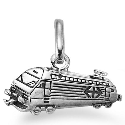 Pendant Silver Patinated Locomotive