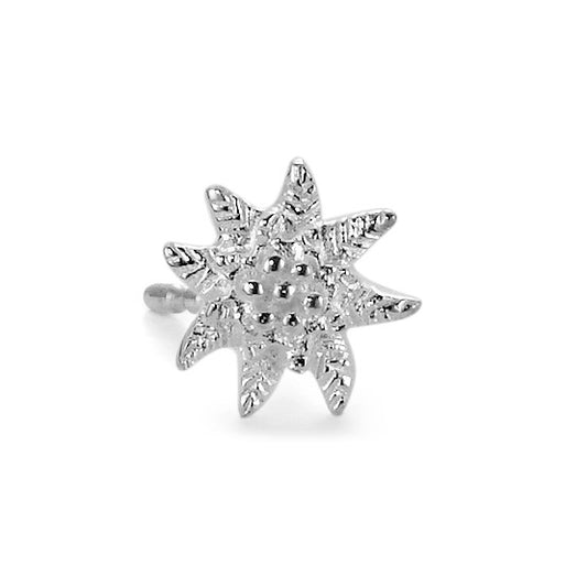 Single stud earring Silver Edelweiss Ø8 mm