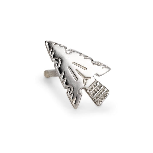 Single stud earring Silver Patinated Arrow