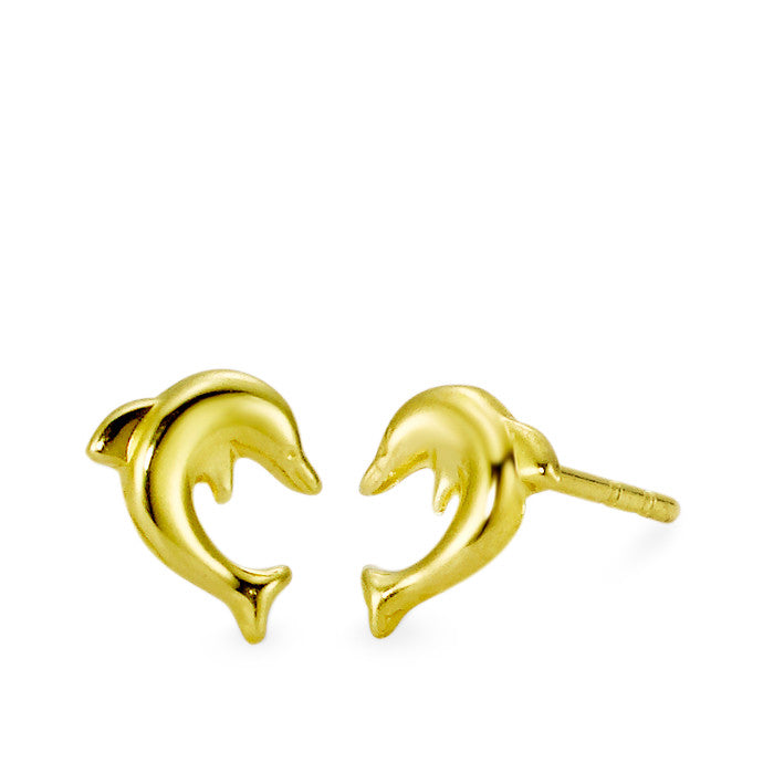 Stud earrings 9k Yellow Gold Dolphin