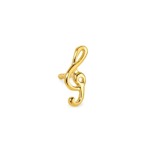 Single stud earring 9k Yellow Gold Music