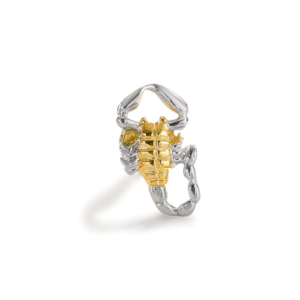 Single stud earring 9k Yellow Gold Bicolor Scorpion