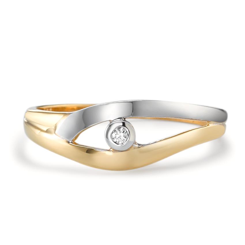 Ring 18k Yellow Gold Diamond 0.02 ct, w-pi2