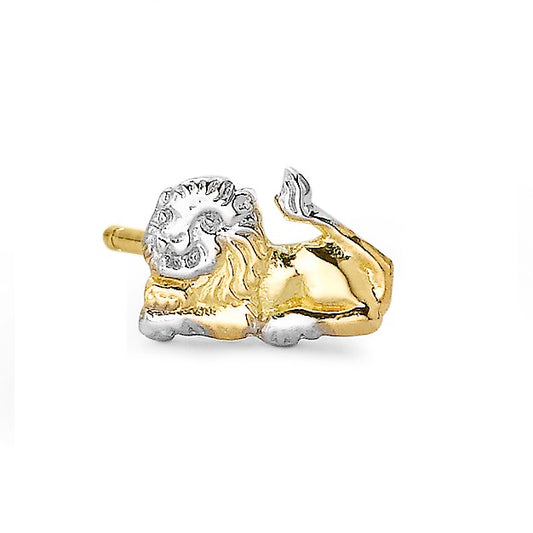 Single stud earring 18k Yellow Gold Zodiac Sign Leo