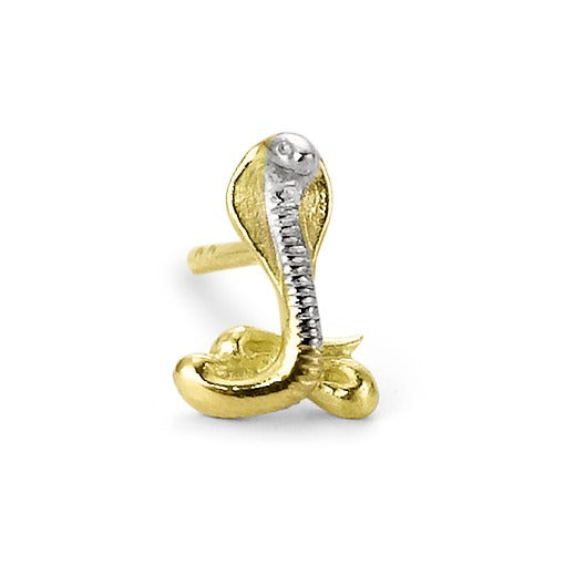 Single stud earring 18k Yellow Gold Cobra