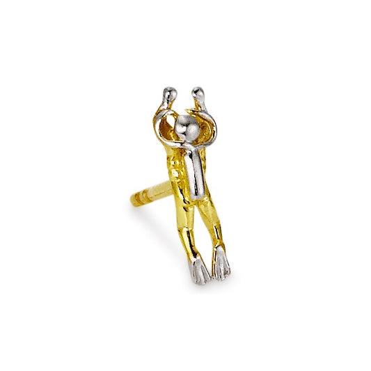 Single stud earring 18k Yellow Gold Dive