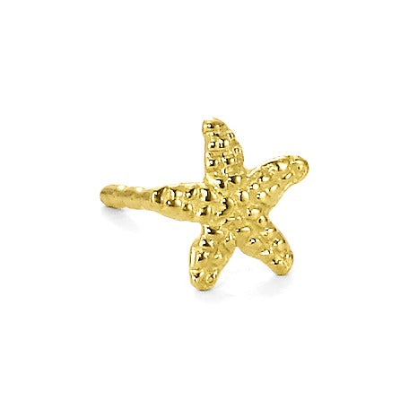 Single stud earring 18k Yellow Gold Starfish