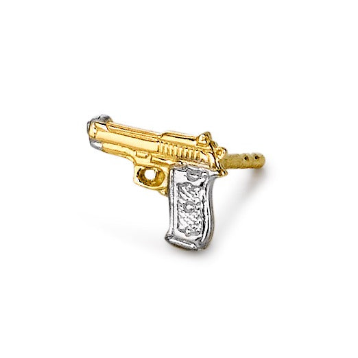 Single stud earring 18k Yellow Gold Shooting