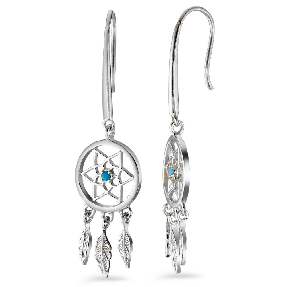 Drop Earrings Silver [synth. Stein] 2 Stones Rhodium plated Dreamcatcher