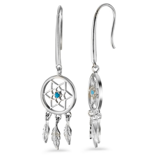 Drop Earrings Silver [synth. Stein] 2 Stones Rhodium plated Dreamcatcher