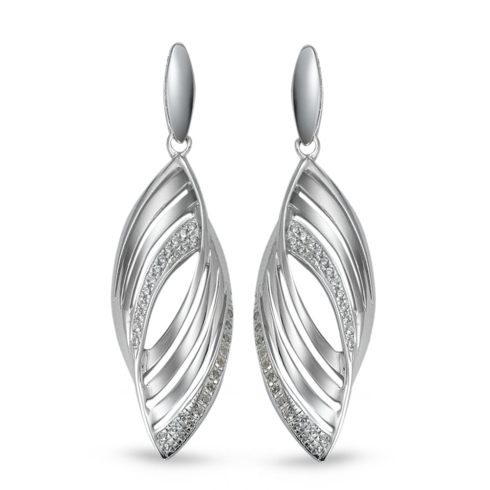 Drop Earrings Silver Zirconia 102 Stones Rhodium plated