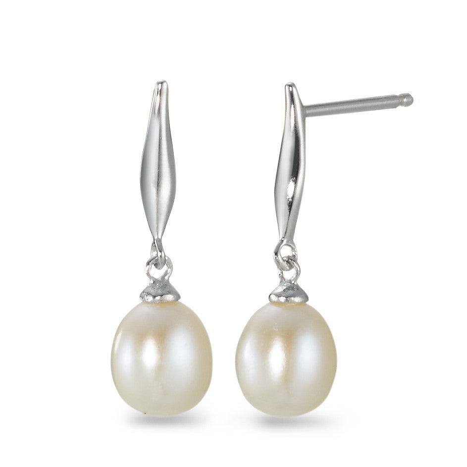 Drop Earrings Silver Rhodium plated Freshwater pearl