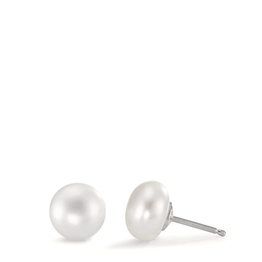 Stud earrings Silver Rhodium plated Freshwater pearl