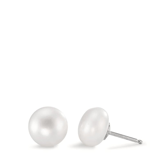 Stud earrings Silver Rhodium plated Freshwater pearl