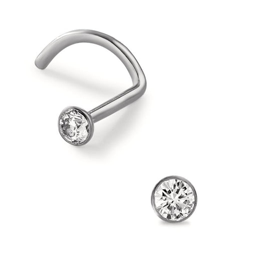 Nose Stud Titanium Crystal White Ø2.5 mm