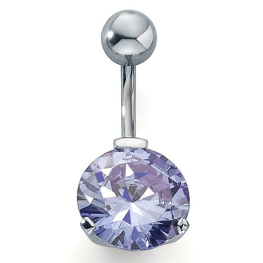 Navel piercing Stainless steel Crystal Lavender Ø12 mm