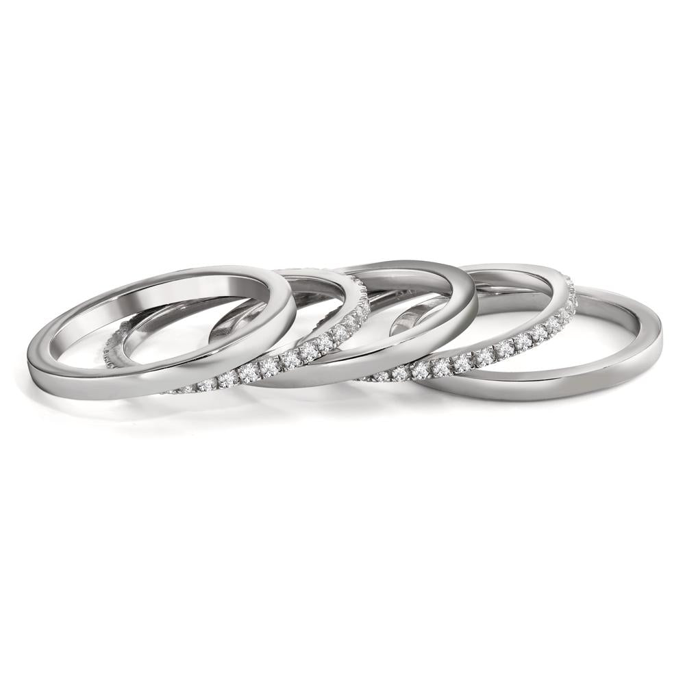 Stacking ring Silver Rhodium plated