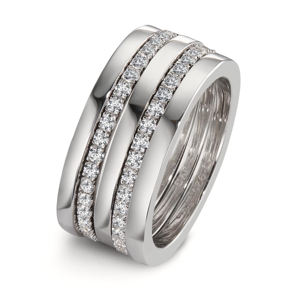 Stacking ring Silver Rhodium plated