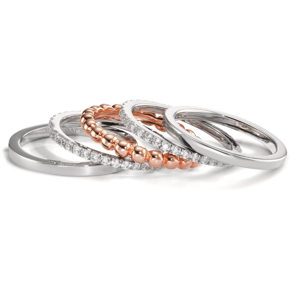 Stacking ring Silver Rhodium plated