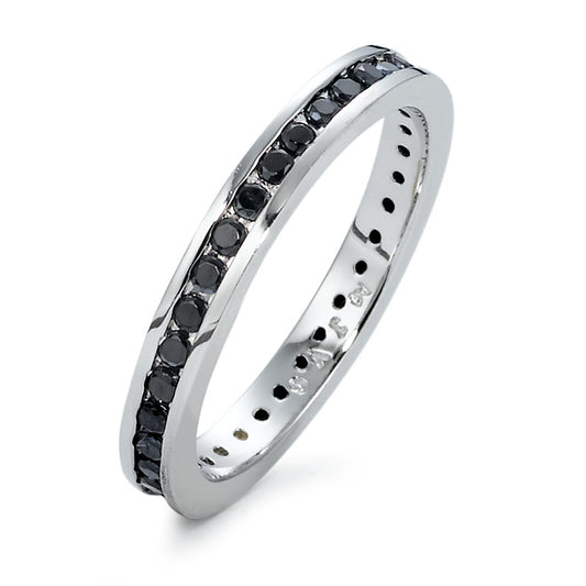 Memory ring Silver Zirconia Rhodium plated