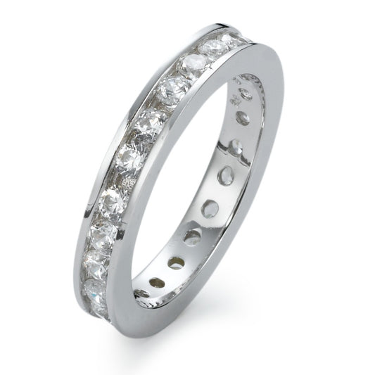 Memory ring Silver Zirconia White Rhodium plated