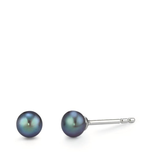 Stud earrings Silver Rhodium plated Freshwater pearl