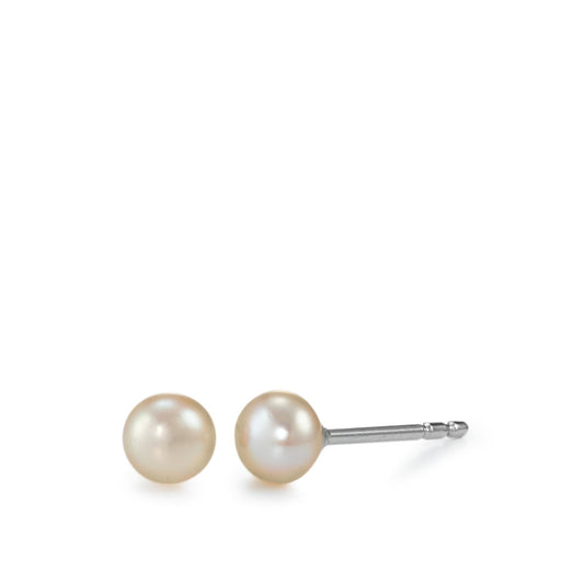 Stud earrings Silver Rhodium plated Freshwater pearl