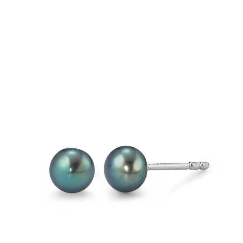 Stud earrings Silver Rhodium plated Freshwater pearl