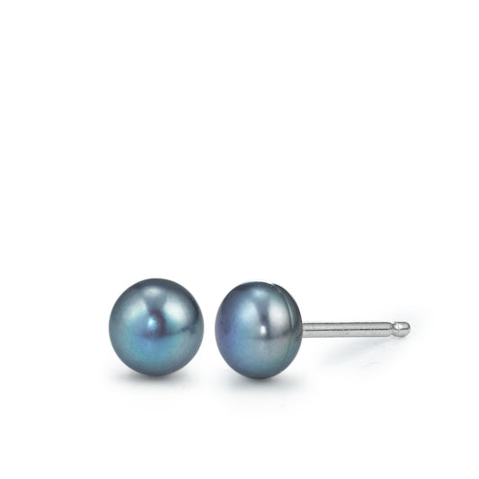 Stud earrings Silver Rhodium plated Freshwater pearl