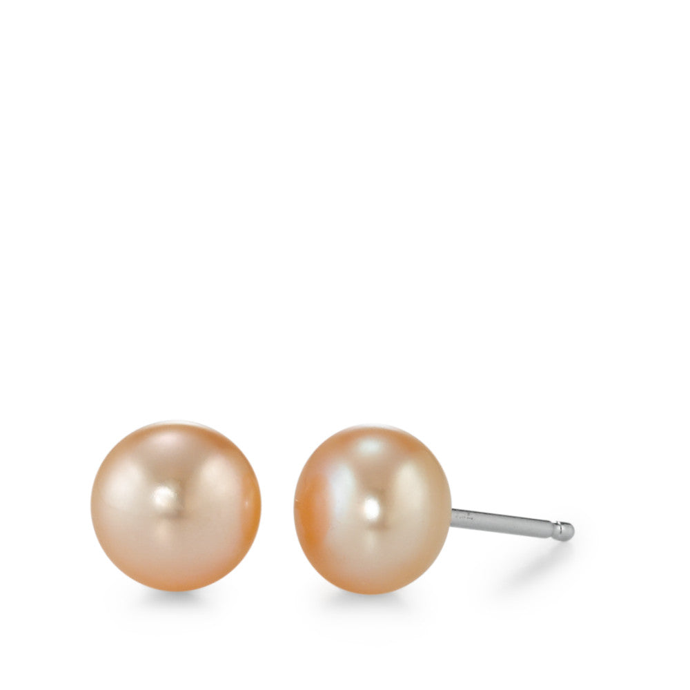 Stud earrings Silver Rhodium plated Freshwater pearl