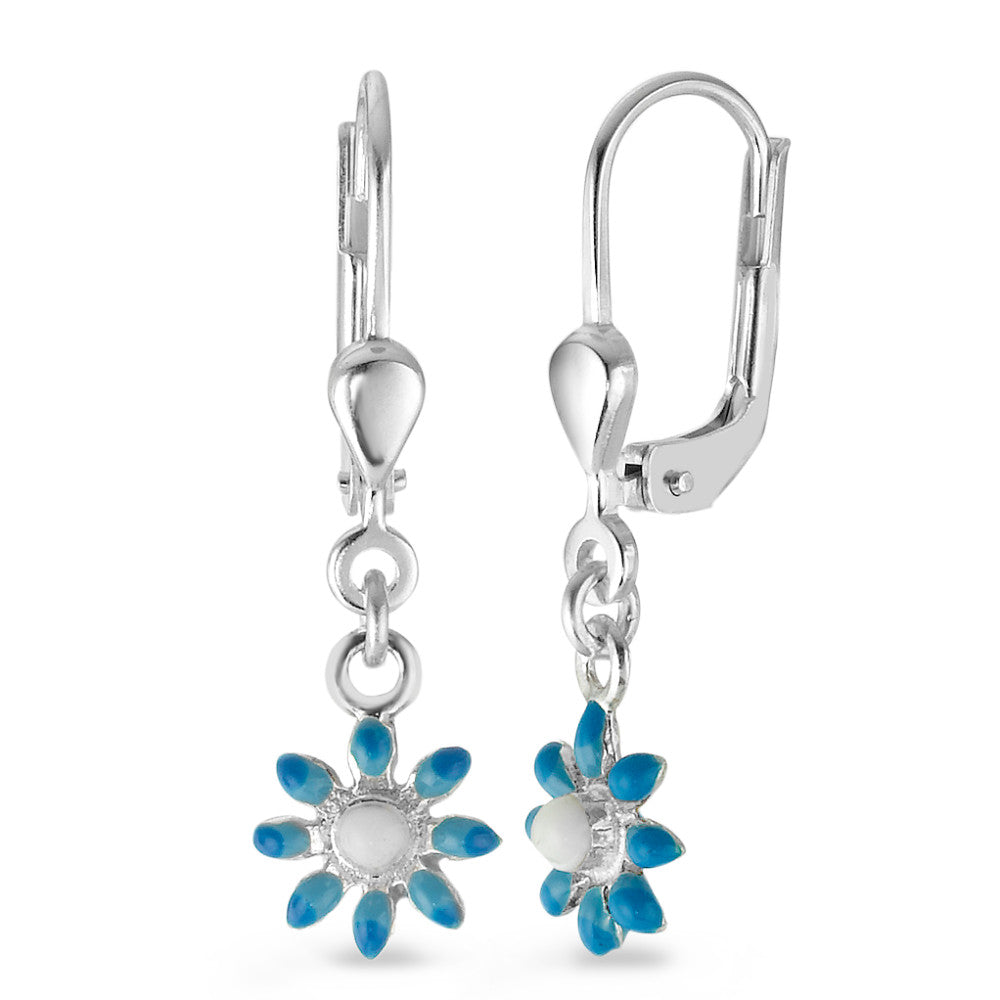 Drop Earrings Silver Flower