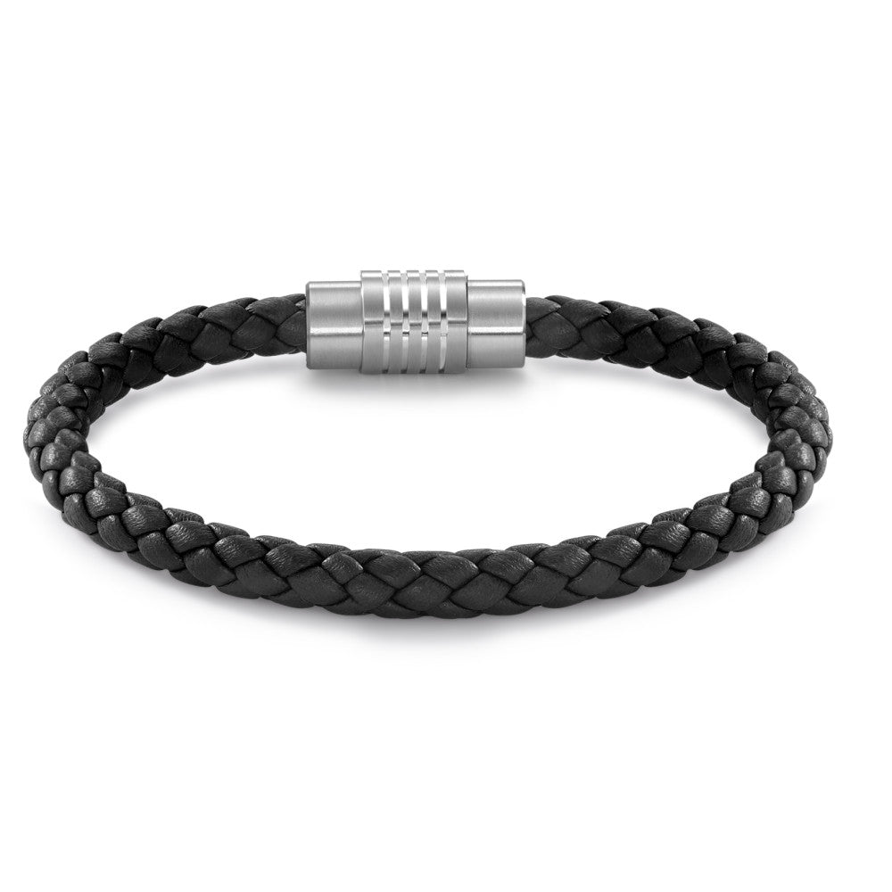 Bracelet Stainless steel, Leather 18 cm