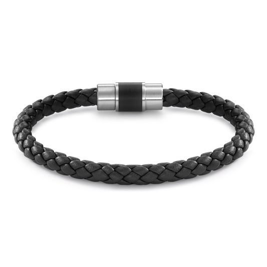 Bracelet Stainless steel, Leather, Ceramic 17 cm