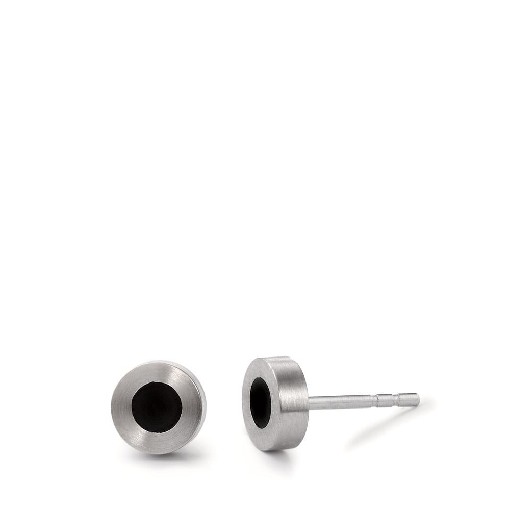 Stud earrings Stainless steel, Ceramic Ø5.5 mm