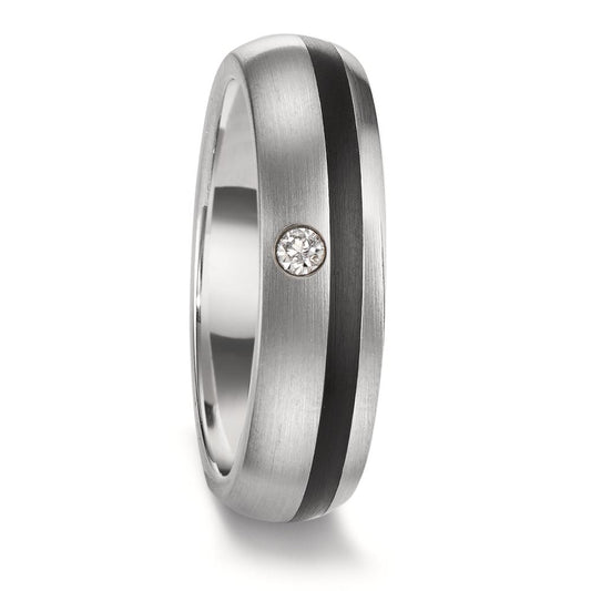 Wedding Ring Stainless steel, Ceramic Diamond 0.04 ct, tw-si