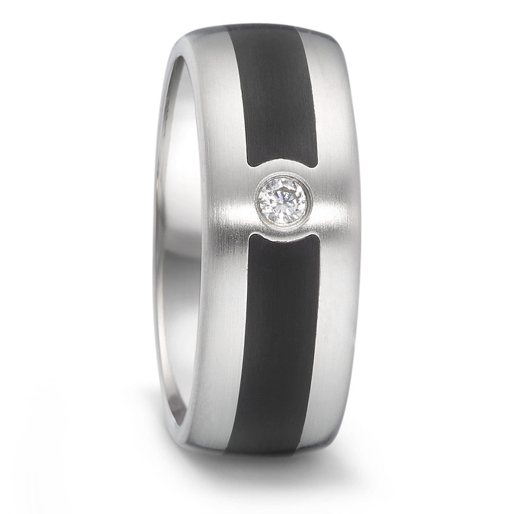 Wedding Ring Stainless steel, Ceramic Diamond 0.06 ct, tw-si