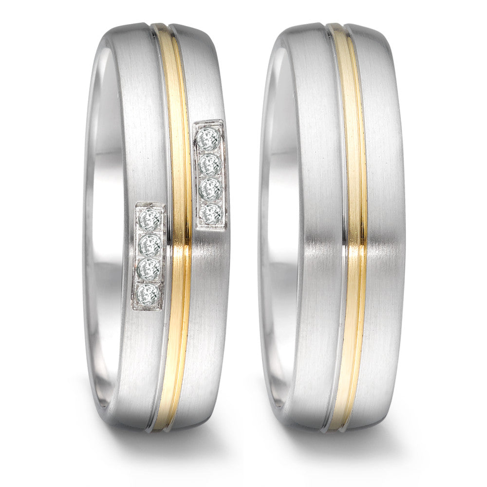 Wedding Ring Stainless steel, 18k Yellow Gold