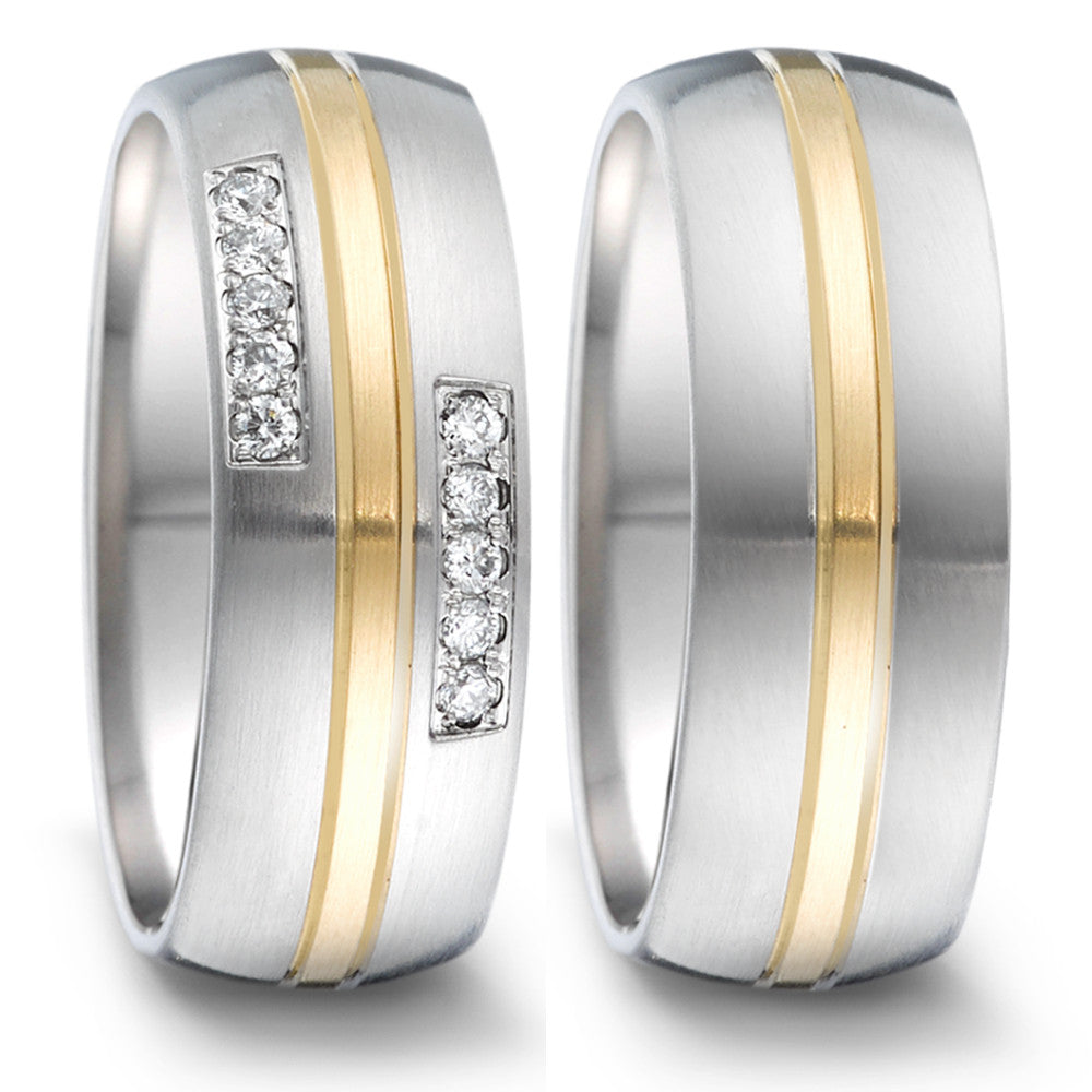 Wedding Ring Stainless steel, 18k Yellow Gold