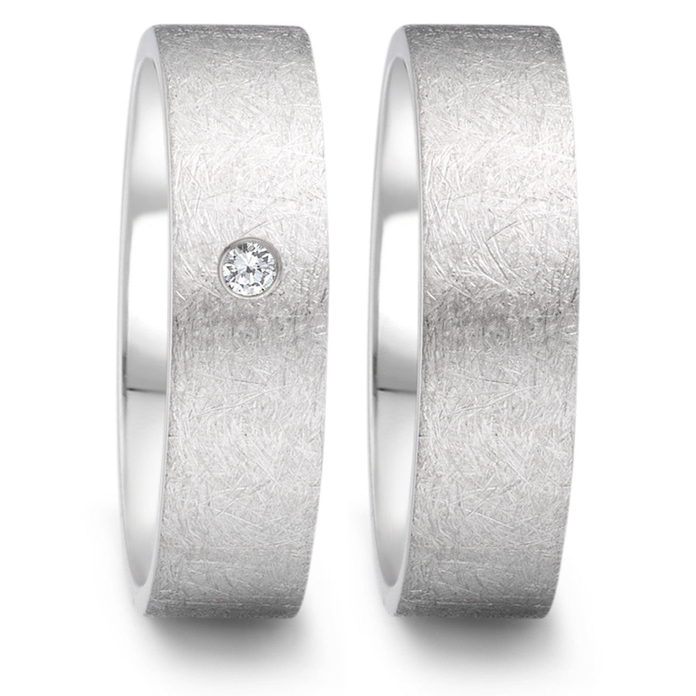 Wedding Ring Stainless steel Diamond 0.04 ct, tw-si