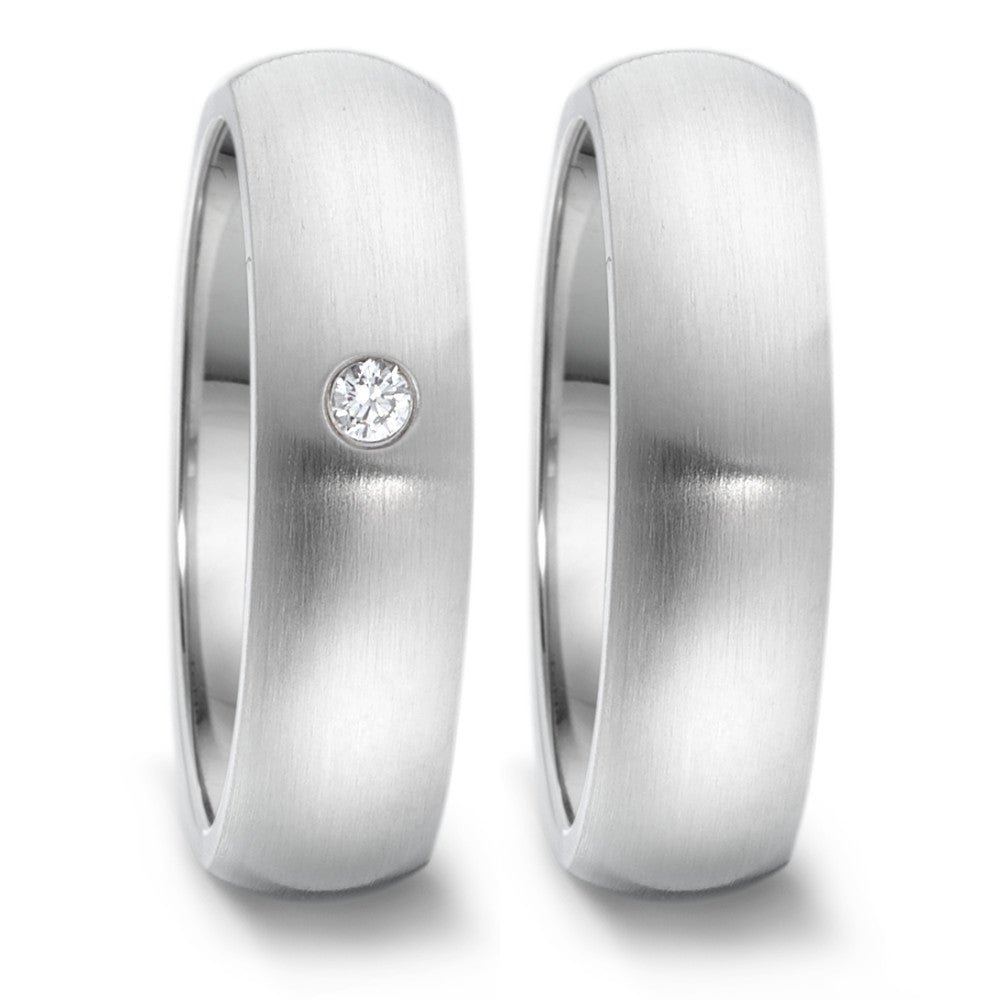 Wedding Ring Stainless steel Diamond 0.04 ct, tw-si