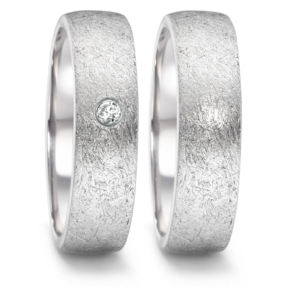 Wedding Ring Stainless steel Diamond 0.04 ct, tw-si