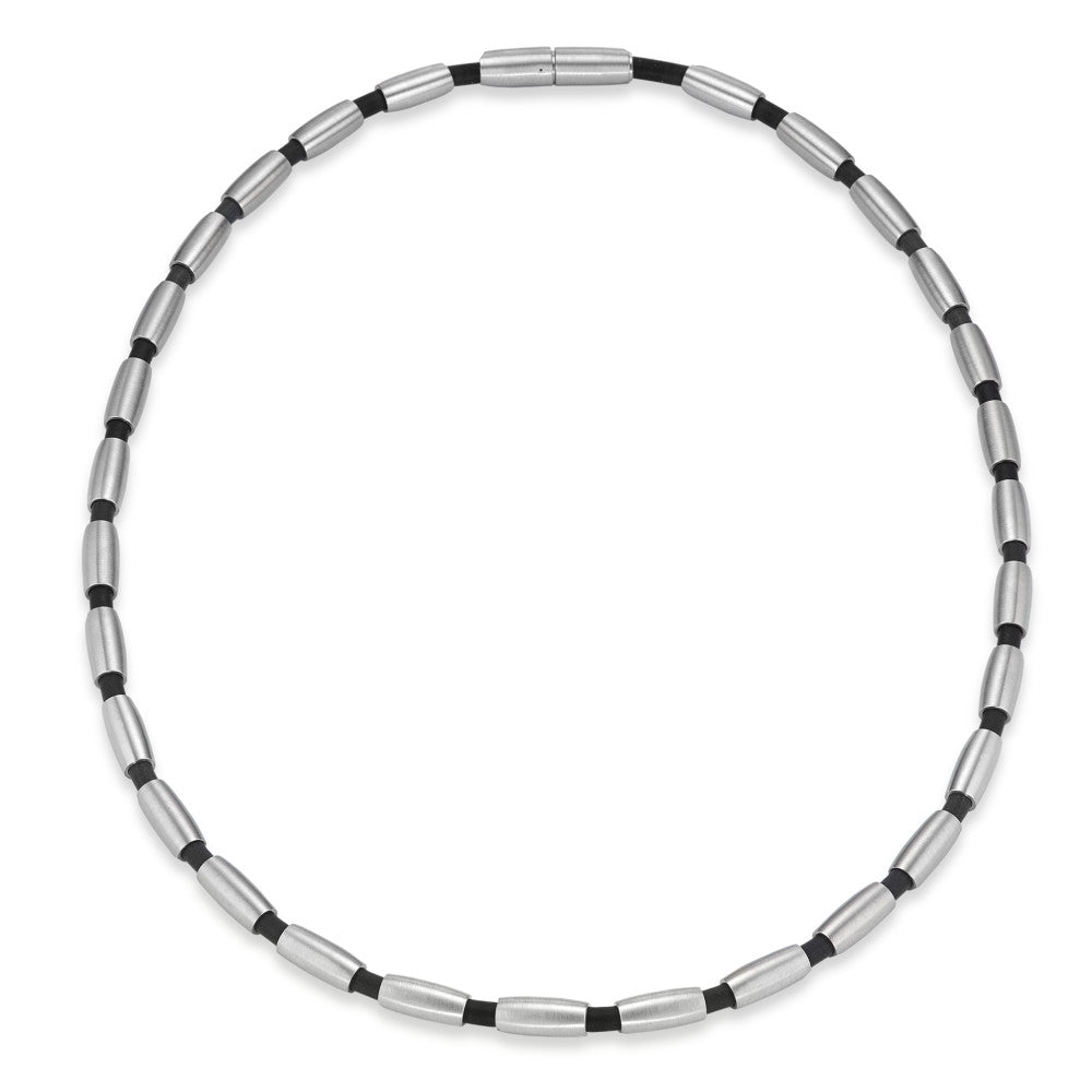 Necklace Stainless steel, Rubber 50 cm