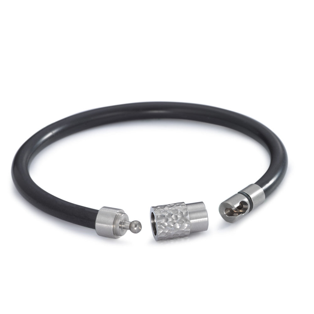 Bracelet Stainless steel, Rubber 19 cm