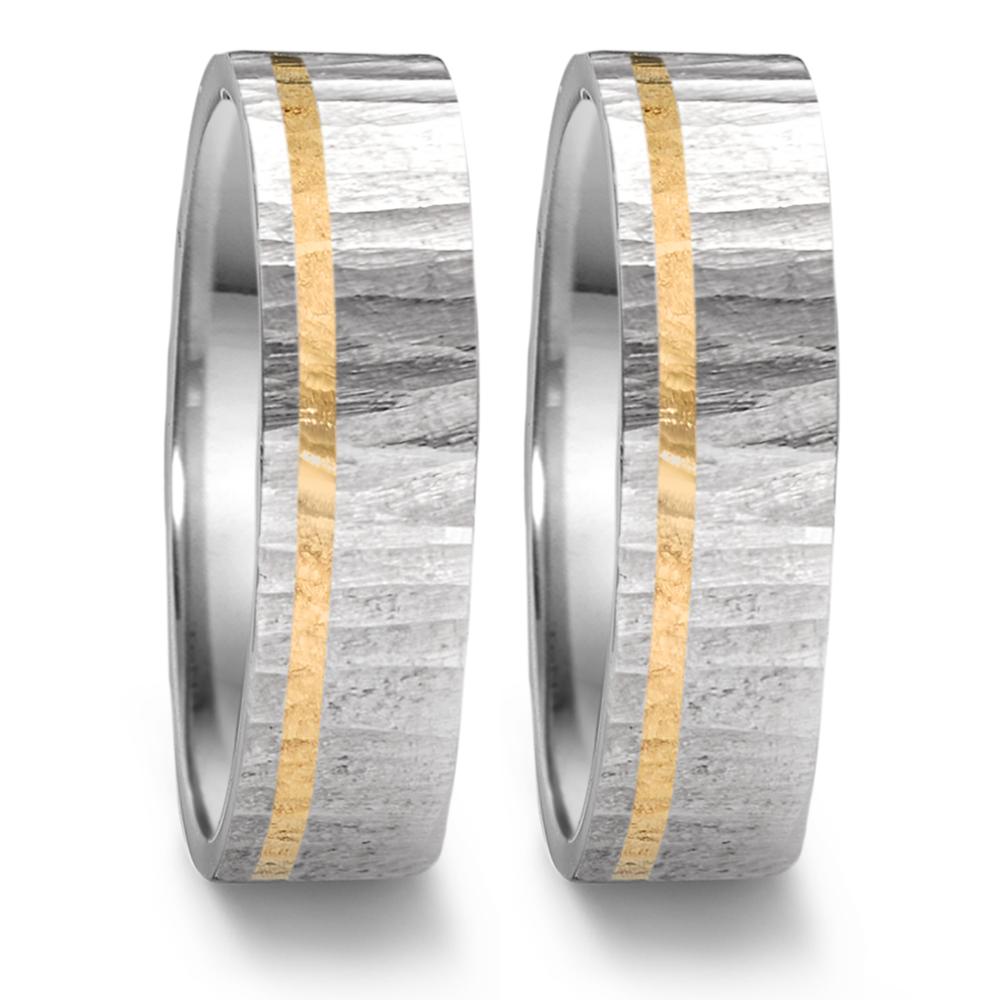 Wedding Ring Stainless steel, 18k Yellow Gold