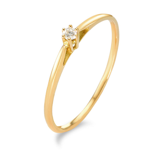 Solitaire ring 18k Yellow Gold Diamond 0.05 ct, w-si